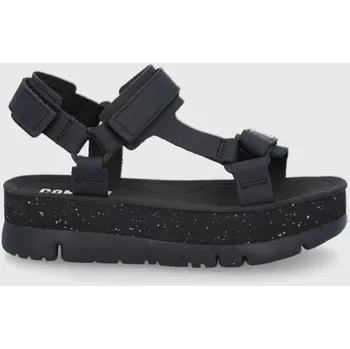 Dámské sandále Kožené sandály Camper Oruga Up dámské, černá barva, na platformě K201037.024 99X, EUR 40