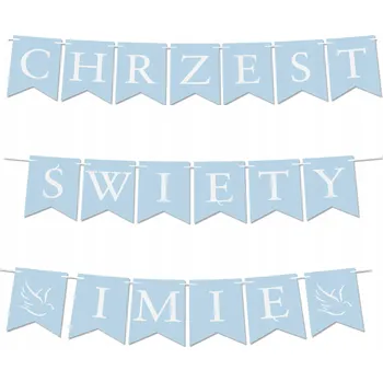 BANNER girlanda nápis CHRZEST ŚWIĘTY + IMIĘ girlanda závěsná nápis vlaječky