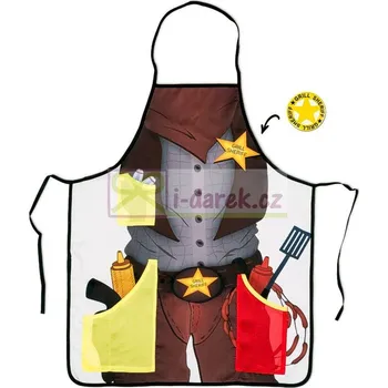 Žertovný předmět Kuchařská zástěra ŠERIF - otvírák šerifská hvězda