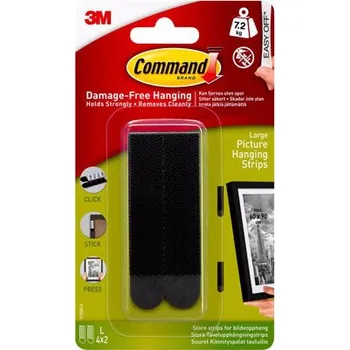 3M Command™ Picture Hanging Strips (L) - závěsné pásky na obrazy, 4ks, černé