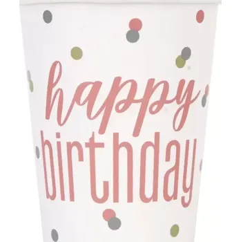 Party nádobí Kelímky papírové - Glitz rosegold HB