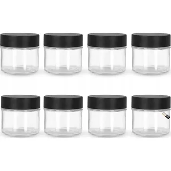 Zavařovací sklenice 8x Skleněná zavařovací sklenice 80 ml na potraviny, koření, malá zavařovací sklenička s víčkem