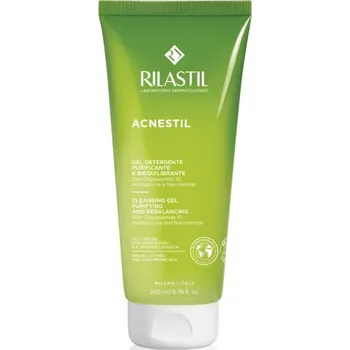Pleťový peeling Rilastil Acnestil čisticí gel pro redukci kožního mazu pro mastnou pleť se sklonem k akné 200 ml