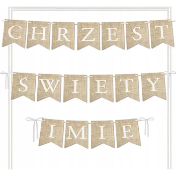 Nápis banner se jménem béžová na křtiny girlanda Boho 150 cm