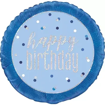 Balónek Fóliový balónek Kruh - Glitz HB Modrostříbrný 45cm