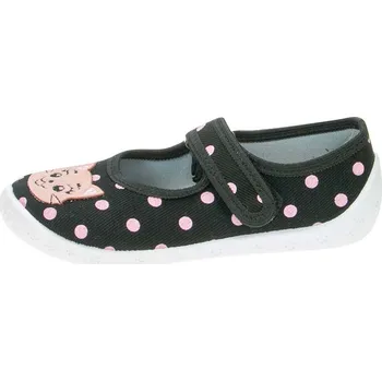 Dětské papuče Raweks DOROTKA D47 s koženou stélkou černá 25