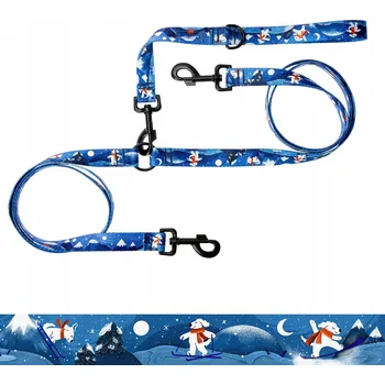 Vodítko pro psa Vodítko pro dva psy Ukory popruh 1,58 m