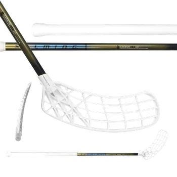 Florbalová hůl SALMING Q-series Carbon Pro 2.0 Trident F29 Blue/Gold 103(114 R) - 103 (114) cm/Pravá ruka dole