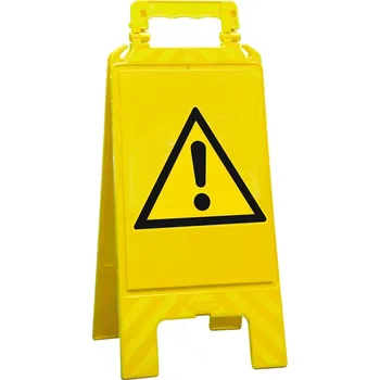 parkovací zábrana Výstražný stojan žlutý, z plastu, k označení nebezpečného prostoru, vykřičník