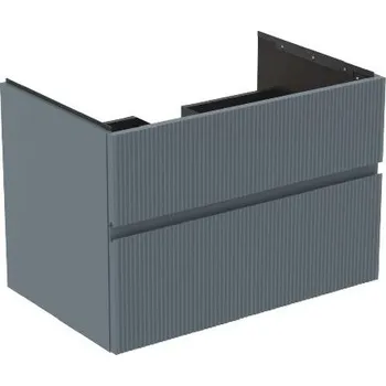 Koupelnový nábytek Ideal Standard Finesse - Umyvadlová skříňka, 80x51x55 cm, 2 zásuvky, Ribbed Matt ashblue E3396UQ
