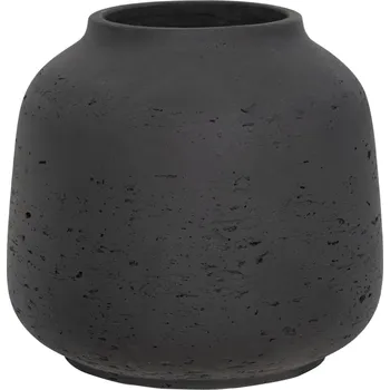 Květináč Jabari Black Washed M Ø 13 cm / V 12 cm