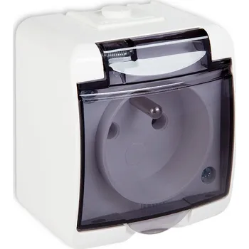 Elektrická zásuvka Elektrická Zásuvka vodotěsná Karlik bílá