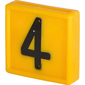 Plastové číslo na obojek, jednomístné, žluté varianta 4