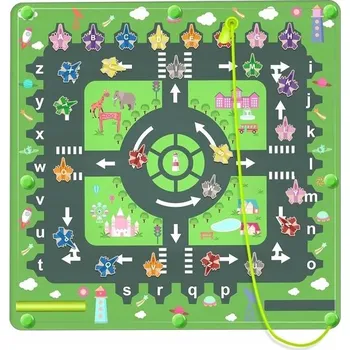 Dřevěná hračka Montessori Hračka Magnetická abeceda Dřevěný labyrint 3-7 let