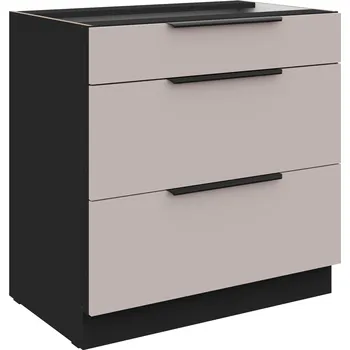 Kuchyňská linka Spodní skříňka Arona 80 D 3S BB - Premium Box Barva korpusu: Černá, Barva dvířek: Kašmír