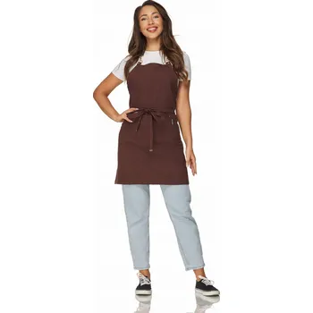 Kadeřnická/Kosmetická zástěra ochranná pro salony Beauty - Čokoládově hnědá