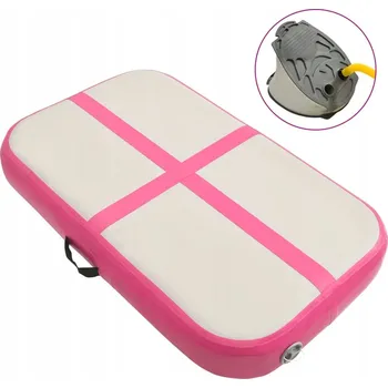 podložka na cvičení VidaXL Gymnastická podložka s pumpičkou, 60x100x10 cm, PVC, růžová