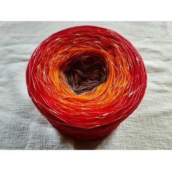 Příze Merino Čarovný plášť 4-nitka 1000m s nopkovou nitkou (Duhové merino klubko s nopky Čarovný plášť )