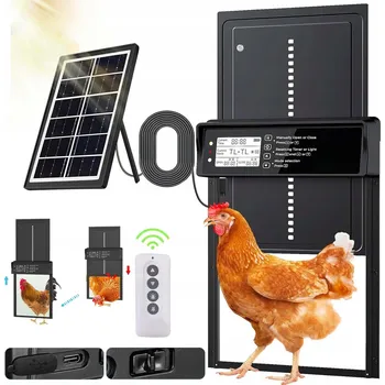 AUTOMATICKÁ DVÍŘKA DO KURNÍKU SOLÁRNÍ PANEL, SVĚTELNÝ SENZOR, ČASOVAČ A DÁLKOVÉ OVLÁDÁNÍ