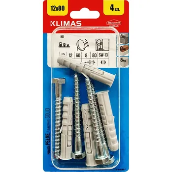 Vrták Univerzální hmoždinky Wkręt-Met 12 x 80 mm 4 ks