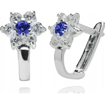 Náušnice STŘÍBRNÉ NÁUŠNICE DĚTSKÉ KVĚTINKY S ANGLICKÝM ZAPÍNÁNÍM