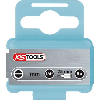 Bit KS Tools 1/4 bity, z nerezu, drážka 5,5 mm, 25 mm, odolné vůči korozi a kyselinám, balení po 5 ks