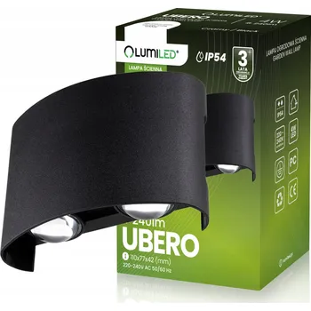 Venkovní osvětlení Venkovní nástěnné svítidlo Lumiled černé s integrovaným LED zdrojem 4 W