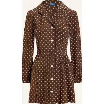Dámské oblečení Polo Ralph Lauren Dámské Hedvábné Šaty, hnědá, 44