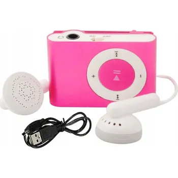 MP3 PŘEHRÁVAČ Čtečka karet až do 32GB Sluchátka PINK