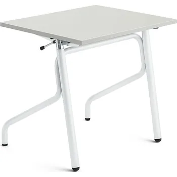 Školní lavice ADJUST, výškově nastavitelná, 700x600 mm, HPL deska, šedá, bílá