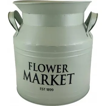 Květináč Květináč 23 cm kovový zelený