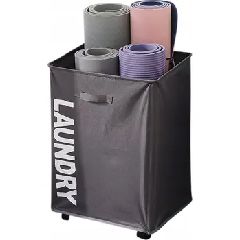 Koš na prádlo Koš na prádlo, prádlo na praní, hračky, Podložka na cvičení na kolečkách, skládací, 83 l