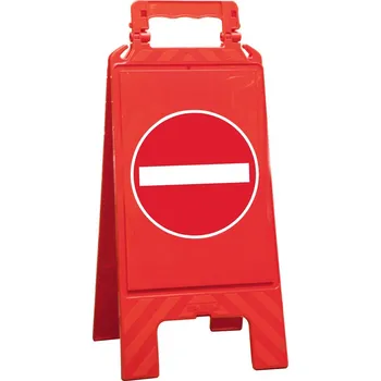 parkovací zábrana Výstražný stojan červený, z plastu, o označení zákazu vjezdu, vstupu