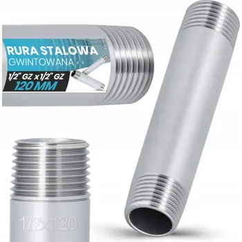 Vodovodní potrubí ZÁVITOVÁ TRUBKA 1/2 VNĚJŠÍ ZÁVIT 120 mm Spojka Vsuvka Spojka Pozinkovaná Ocel EM