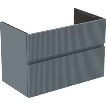 Koupelnový nábytek Ideal Standard Finesse - Umyvadlová skříňka, 80x44x55 cm, 2 zásuvky, Ribbed Matt ashblue E3387UQ