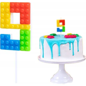 Dortová svíčka BAREVNÁ SVÍČKA KOSTKY ČÍSLICE 9 DEVĚT DEKORATIVNÍ SVÍČKY NA DORT