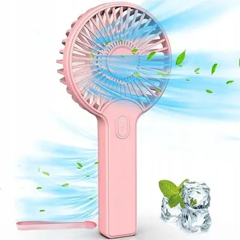 Domácí ventilátor RUČNÍ VENTILÁTOR RŮŽOVÝ MINI ELEKTRICKÝ BEZDRÁTOVÝ VENTILÁTOR USB - C