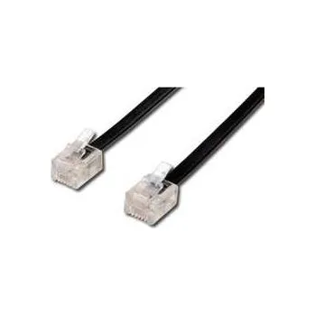 Síťový kabel Telefonní kabel, RJ11 M-3m, černý, pro ADSL modem, economy,rychlé dodání