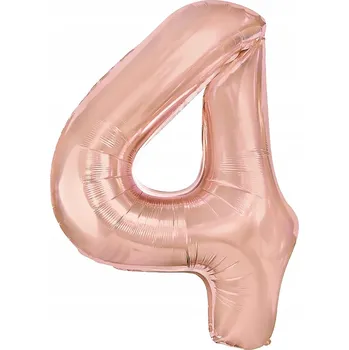 Balónek Balón ČÍSLICE 4 RŮŽOVĚ ZLATÝ měděný 100cm HELIUM