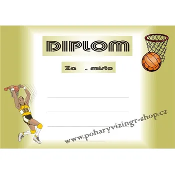 VIZINGR Basketbal diplom A4 č.1