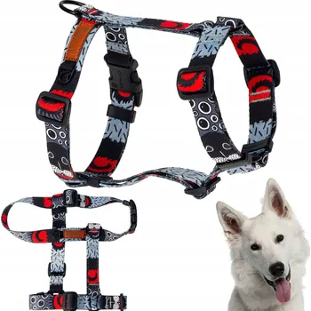 Postroj pro psa Postroj GUARD pro psy na procházky, nastavitelný, velikost S/M, šířka 20 mm, značka Ukory, TMAVÝ