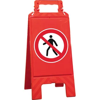 parkovací zábrana Výstražný stojan červený, z plastu, k označení zákazu vstupu chodců
