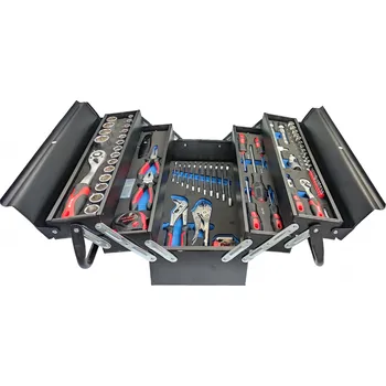 Rozkládací montážní skříňka - basa na nářadí, plechová, 88 ks nářadí - ADLER 3557.4