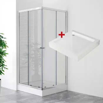 POINT Q LOR 90 Clear Čtvercový sprchový kout s akrylátovou vaničkou