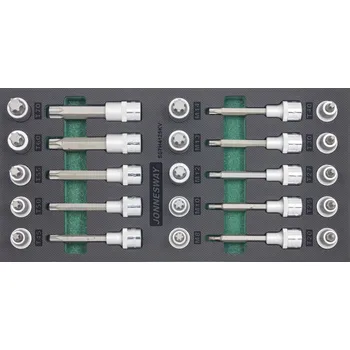 Gola sada Modul pěnový - zástrčné hlavice TORX a RIBE 1/2", sada 25 ks - JONNESWAY S07H4125KV