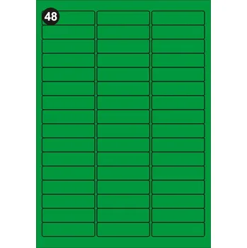 Samolepící etiketa Samolepící etikety 63,5x16,9 mm, A4 - zelené FOPRINT ( balení 20 listů)