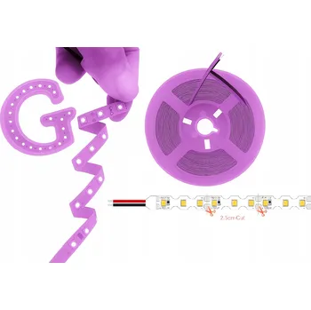 LED osvětlení LED pásek 10m 12V 2835 SMD 8W/m S-Shape 6mm Fialový Flexibilní