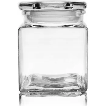 Dóza na potraviny Nádoba na potraviny skleněná čtvercová 950 ml