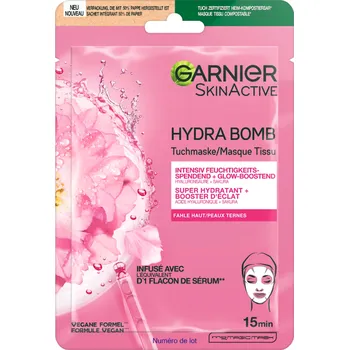 Pleťová maska Pleťová maska Garnier Skin Active Hydra Bomb Sakura rozjasňující 28 g