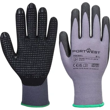 Pracovní rukavice Ochranné rukavice s nitrilovým povrstvením Portwest AB351 G8R vel. 7 - S (12 párů)